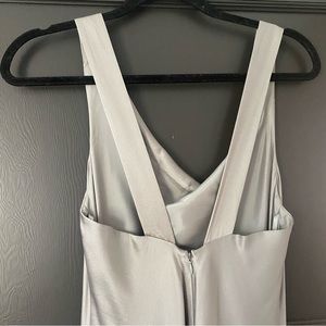 VINTAGE Banana Republic silver cowl neck fully lined maxi gown dress 100% silk